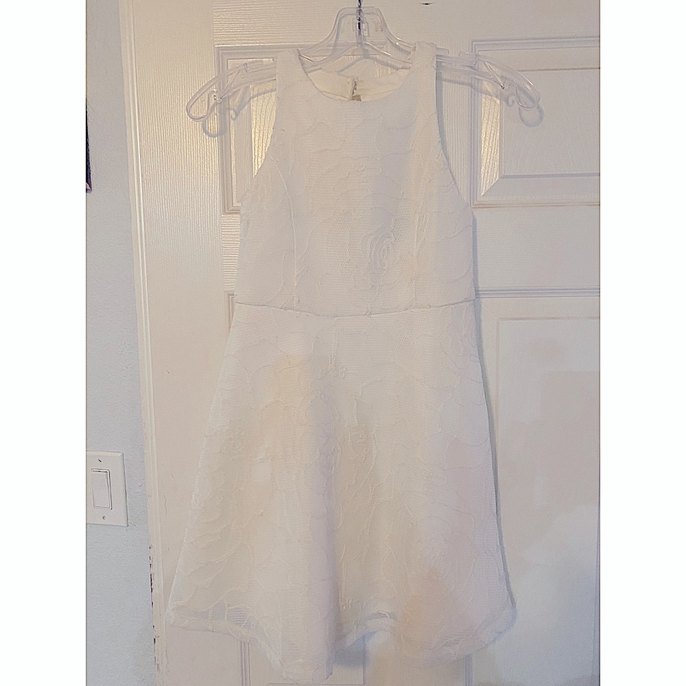 Girls White Halter Dress